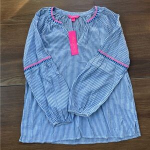 Lilly Pulitzer Blue and Pink Striped Top